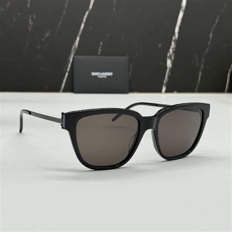 slm48s ysl|Saint Laurent SLM48S Black Black Sunglasses .